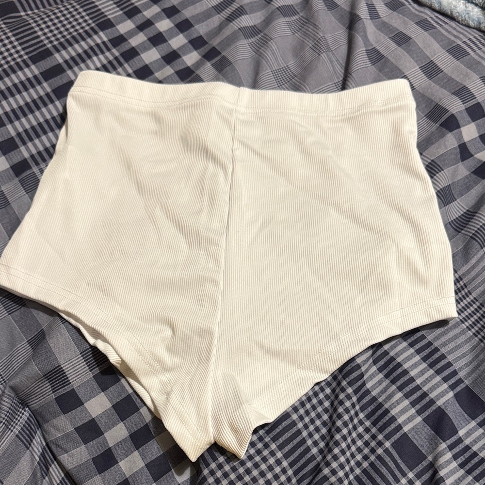 Women's White High-Waisted Shorts